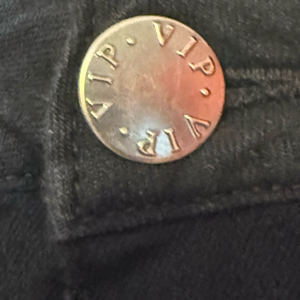 VIP Black Ripped Denim with Silver Button - Picture 3 of 8